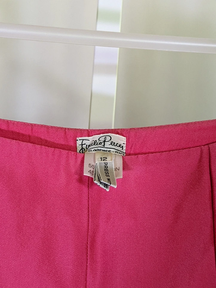 Pantalones Emilio Pucci Vintage Alta Costura Años 60 70 Mod Archivo Rosa Seda Italia Foto 4 de 4