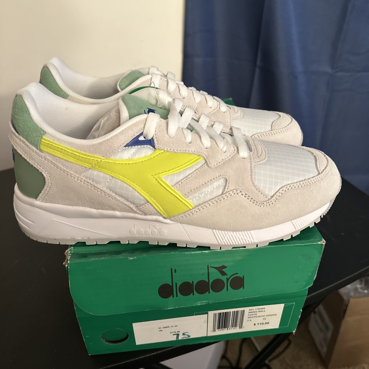 N9002 Green Diadora Shoes Diadora Men's N9002 Ball 'White Acid