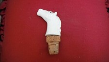 vintage porcelain bottle cork WHITE HORSE DESIGN 9CMS VERY GOOD CONDITION