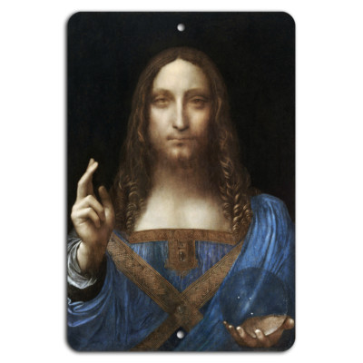 Salvator Mundi on Metal: Timeless Elegance for Your Space