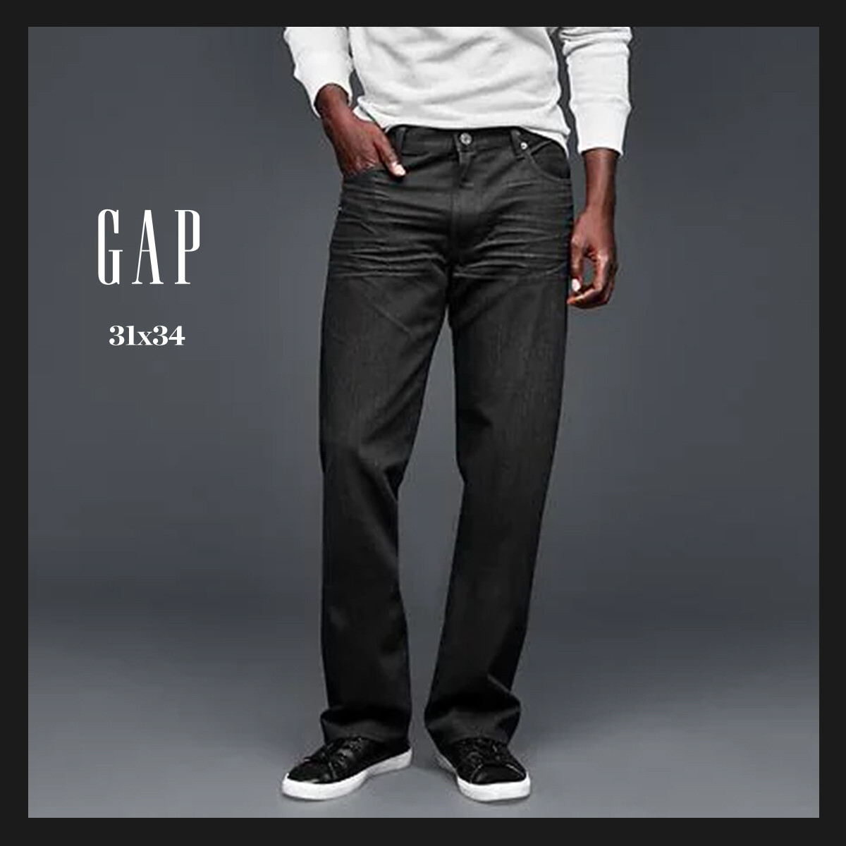 GAP 1969 Men's Regular Fit Straight Leg Jeans - Classic Denim With Washwell