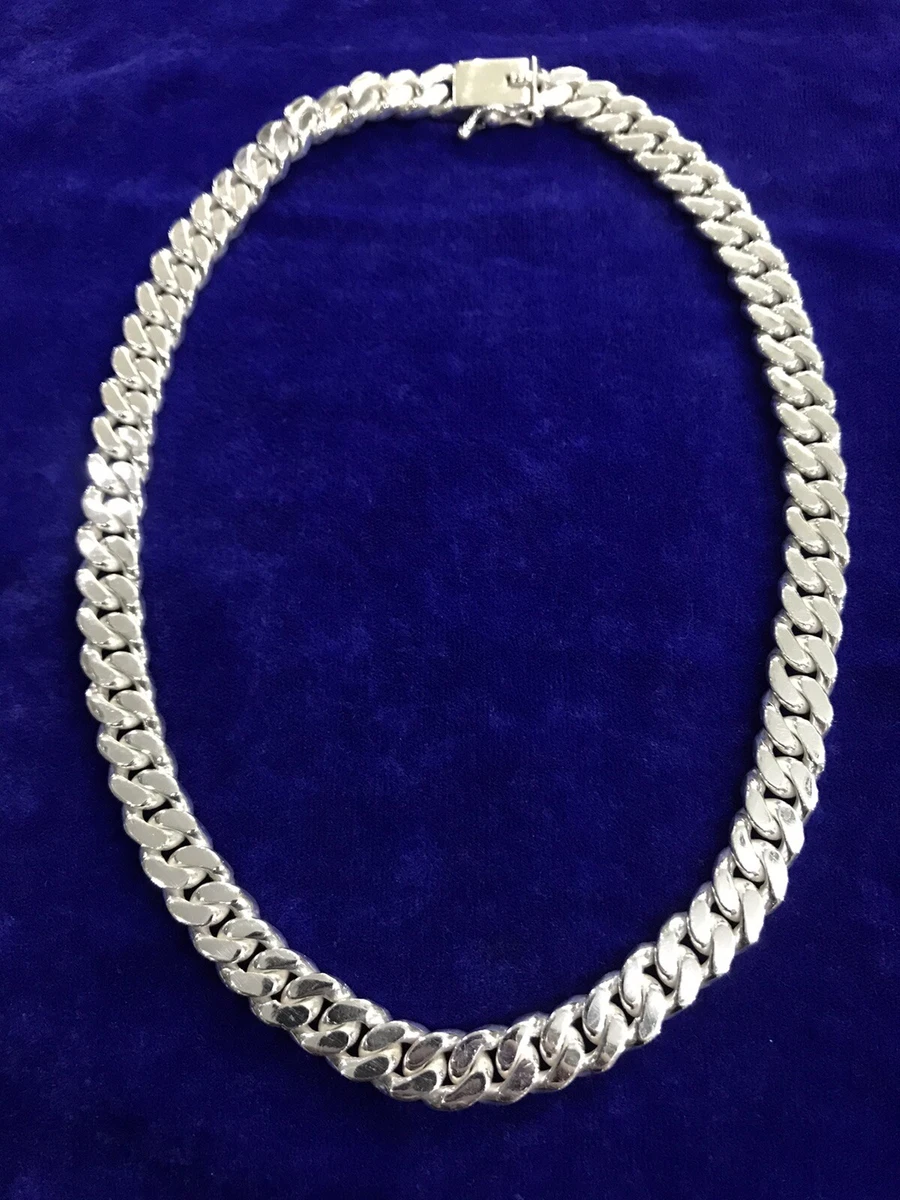 18 Mens Womens Solid Sterling Silver 925 Cuban Curb Chain Link Choker  Necklace