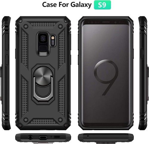 Custodia Samsung Galaxy S9 con protezioni schermo HD anello in metallo grado militare - Foto 4 di 7