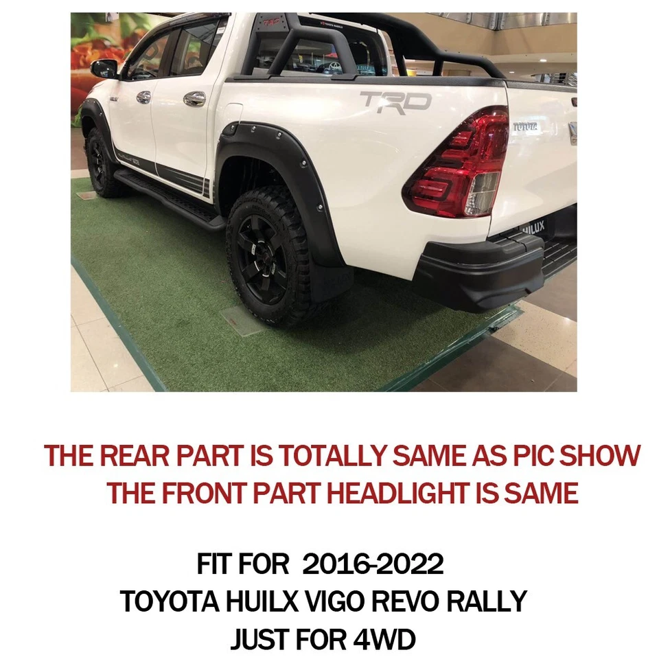 Mud Flaps For 2016-2023 Toyota Hilux Revo rally Vigo 4WD Mud Guards 76625-0k2 Foto 2 de 4