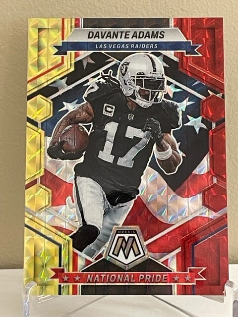 2023 Panini Mosaic Davante Adams Choice Mosaic Red & Yellow Prizm #266 SP 06/80
