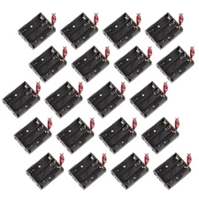 20 Pcs 3 AA Battery Holder Case Storage Box 1.5V with Wire Leads Black US Stock