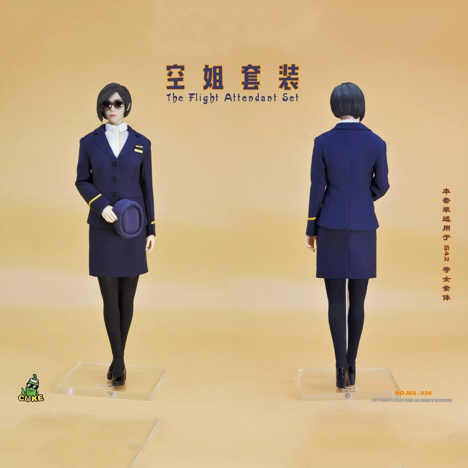 Figura de acción CUKE TOYS MA-034 escala 1/6 The Flight Attendant Set ajuste 12 pulgadas S42 Foto 4 de 4