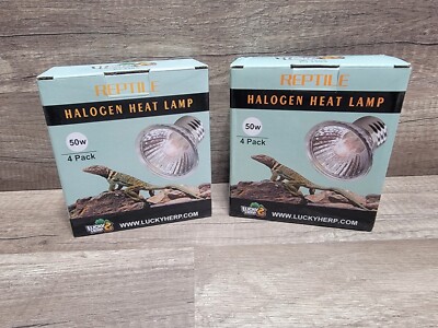 2) 4 Packs 50W UVA UVB Reptile Light Bulbs Heat Lamp Bulbs for Reptiles 8 Total