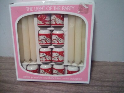Light of the Party Petite Porcelain Angel Bavarian Candle Holders & Candles