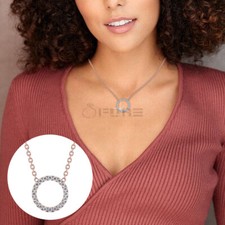 Fashionable 18ct Gold Plated Simulated AAA Cubic Zirconia Open Circle Necklace