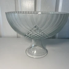 Frosted Clear Glass Bowl Serving Dish 10.5" Dia-Tiara Exclusive Trillium