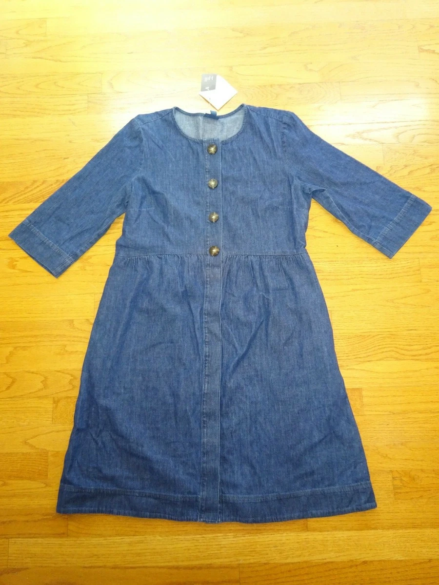 New Women J.Jill Denim Clearnight Blue Dress Button Up Size S eBay