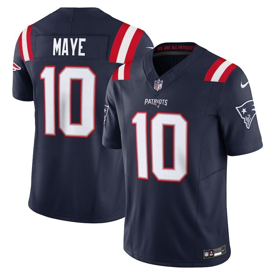 New Patriots #10 Drake Maye American Football Stitched Jerseys Navy Blue Men's
