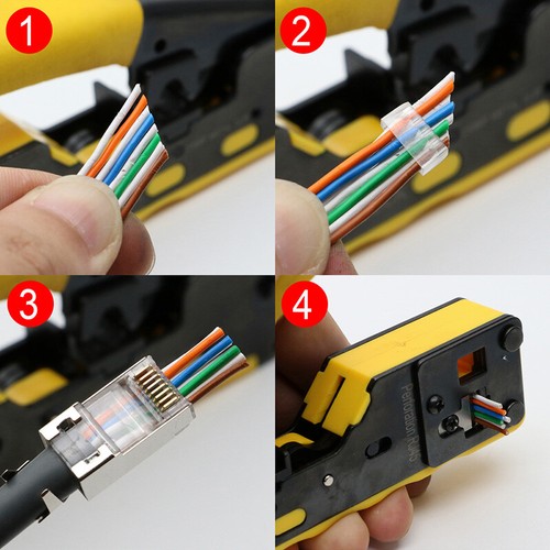 Cat7 RJ45 Crimper Pliers RJ12 Cat5 Cat6 8P8C Cable Stripper Pressing Clamp - Afbeelding 9 van 12