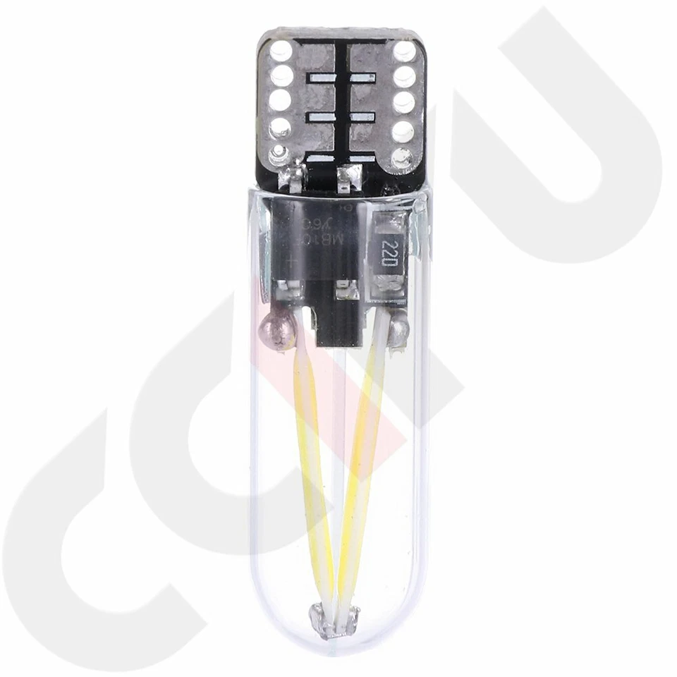 T10 192 194 168 2825 Blanco COB LED Canbus Sílice Vidrio Brillante Mapa Bombilla 10X Foto 3 de 4
