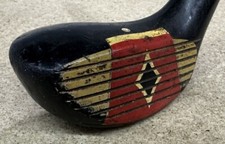 Vintage Antique Wood Metal Golf Club Driver Spalding Persimmonite J Tournament 3