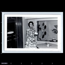 Vintage Photo WOMAN IN DRESS AND BONNET CROQUET MALLET