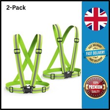 2 Pack Safety Vest Adjustable Reflective Belt Stripe Night Running Jogging Bike