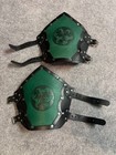 Green and Black Celtic Horse Pattern Leather Forearm or Shin Bracers/Gauntlets — photo 1
