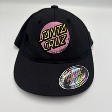 VTG Santa Cruz Skateboards TODDLER Fitted Cap Hat Black Spellout Logo