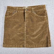 Gap Womens Brown Corduroy Mini Skirt Size 12 Stretch Pocket Classic