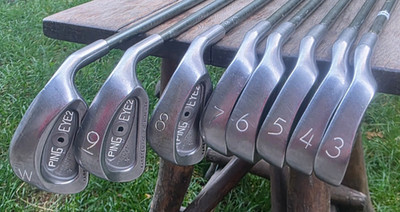 Ping Eye 2+ Eisensatz Black Dot | P Wedge bis Eisen 3 | 8 Schläger | Stiff Flex