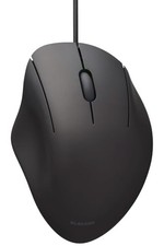 ELECOM SHELLPHA Wired Mouse Quiet 3 Buttons Medium Size Antibacterial Black