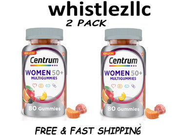Centrum Women 50+ Multigummies, 80 Each, Vitamin B, D & E, Fruit Flavor-2 Pack