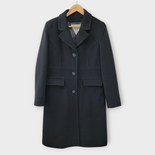 VTG Marvin Richards Long Wool Blend Coat Womens 10 Black Professional Corpcore