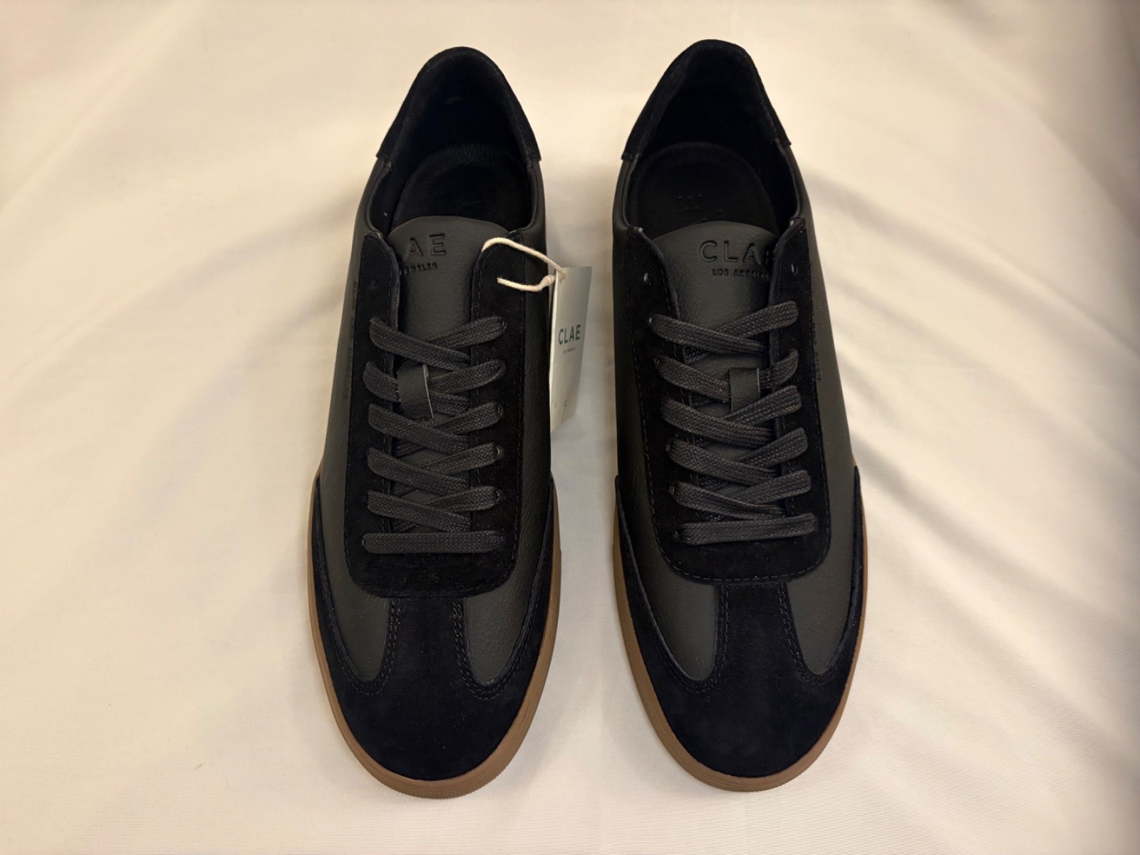 Clae Los Angeles, men's Dean Sneakers, Black leather with gum soles, Size 11 image 5
