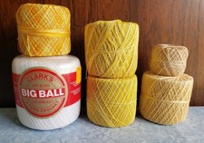 PARTIA 6 ~ Clark's Crochet Thread Rozmiar 30 ~ Różnorodne żółcie pomarańczowa opalona kukurydza biała