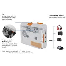 Cassette Tape Player Portable Converter Recorder Convert Tapes To Digital MP3