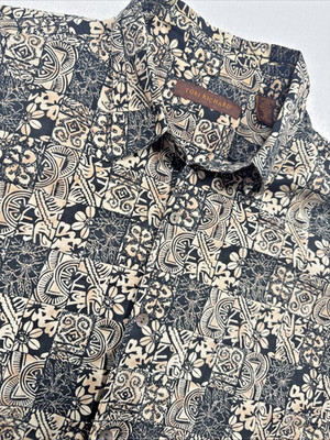 Tori Richard Hawaiian XL Button Shirt Unique Floral Sun Pyramid Print