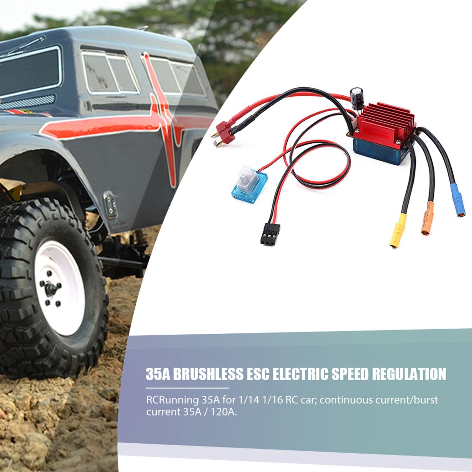 35A Brushless ESC Waterproof Speed Controller for 1/16 1/18 RC Car Truck a
