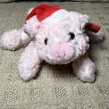 NWT Vintage Russ Holiday Flopples POLLY Pig Christmas 5  Plush Mini Stuffed Toy