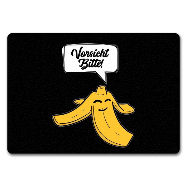 Vorsicht Bitte Bananenschale FußMatte In 35X50 Cm Ohne Rand In Schwarz-image
