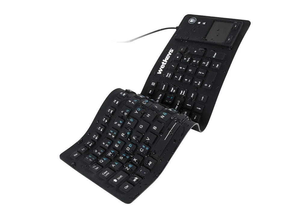 "Flex Touch Full-Size Flexible Silicone Washable Keyboard with Touchpad and O... - Image 3 of 3