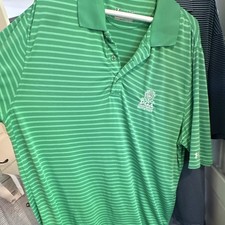 Under Armour HeatGear Men  s L Regular Green Striped Polo Shirt, Short Sleeve