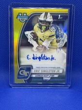 2024 Bowman Chrome U Eric Singleton Jr #PA-ESI Yellow Refractor /75 Auto
