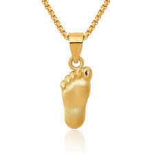 14K Solid Yellow Gold Foot Necklace