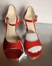 Very Fine Women Red Ballroom Dance Shoes Ankle Strap 7cm Heel dance and sway