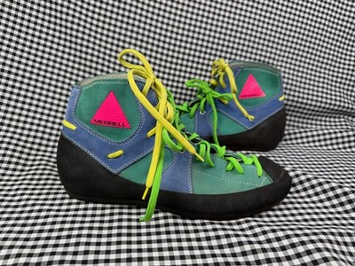 Merrell Flashdance Climbing Shoes Wmns 9 Teal Blue Green High Top Rare Gorpcore