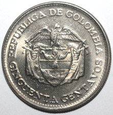 COLOMBIA - 50 Centavos Coin 1963 - KM# 217 - Colombian Simon Bolivar Fifty