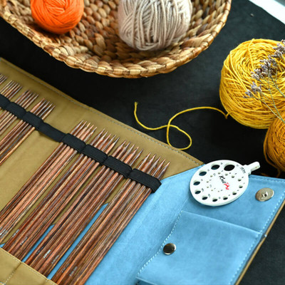 KnitPro Ginger Knitting Pins: Double-Ended: Grande Set: 15cm Birch wood, Case