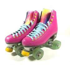 Riedell Orbit Orchid Quad Roller Skates Pink Blue Yellow Size 7