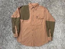 Beretta Shooting Shirt Mens M Padded Marksman Saddle Tan Heavy Cotton Vented