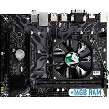 Motherboard With Processor Cooler And 16GB RAM Included Quadcore M-ATX RS232