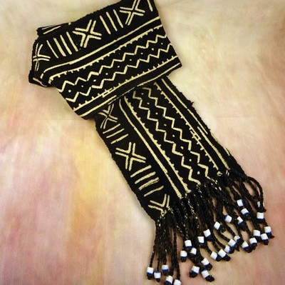 MALI BOGOLAN-BAND BAUMWOLLE HANDGEWEBT NATURFARBEN MUD CLOTH HAND-WOVEN COTTON