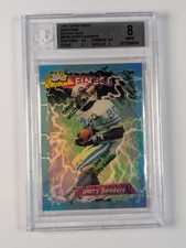 1995 Topps Finest Booster Refractor Barry  Sanders PEAL ON BGS 8 W/9.5 Sub Lions