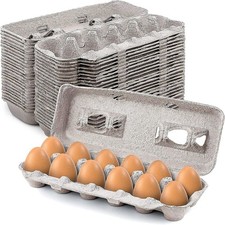 Natural Pulp Egg Cartons   Blank 12-Egg Holders Pack of 25